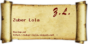 Zuber Lola névjegykártya